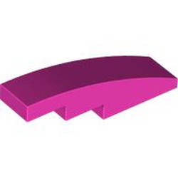 LEGO part 11153 Slope Curved 4 x 1 No Studs [Stud Holder with Symmetric Ridges] in Bright Purple/ Dark Pink