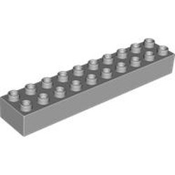 LEGO part 2291 Duplo Brick 2 x 10 in Medium Stone Grey/ Light Bluish Gray