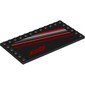 Plate Special 6 x 12 with Studs on 3 Edges with Diagonal Red/White Stripes, Red F1 Logo print