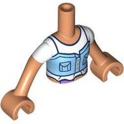 LEGO part 92456c03pr0012 Minidoll Torso Girl with Nougat Arms and Hands with print in Nougat