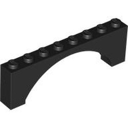 LEGO part 16577 Brick Arch 1 x 8 x 2 Raised in Black