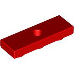 LEGO part 35459 Tile Special 1 x 3 Inverted with Center Hole in Bright Red/ Red