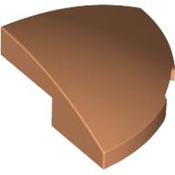 LEGO part 5852 Brick Round Corner, Curved 2 x 2 x 2/3 Quarter Circle in Nougat