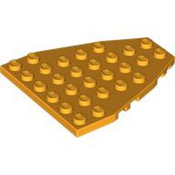 LEGO part 50303 Wedge Plate 7 x 6 Boat Bow with Stud Notches in Flame Yellowish Orange/ Bright Light Orange