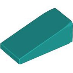 LEGO part 5404 Slope 18° 2 x 1 x 2/3 in Bright Bluish Green/ Dark Turquoise