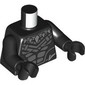 Torso, Dark Bluish Grey Black Panther Armor, Silver Crystals Necklace, Black Arms and Hands