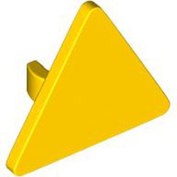 LEGO part 65676 Road Sign Clip-on 2.2 x 2.667 Triangular with Open O Clip in Bright Yellow/ Yellow