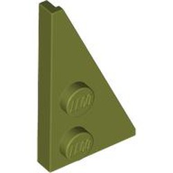 LEGO part 65426 Wedge Plate 2 x 4 27° Right in Olive Green