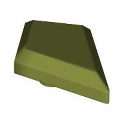 LEGO part 35649 Tile Special 1 x 2 Diamond Plain in Olive Green