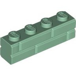 LEGO part 15533 Brick Special 1 x 4 with Masonry Brick Profile in Sand Green