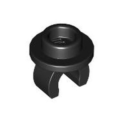 LEGO part 5264 Plate Round 1 x 1 with Hollow Stud and Underside Clip in Black