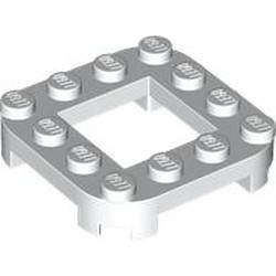 LEGO part 79387 PLATE 4X4X2/3, CIRCLE, 2X2 HOLE in White