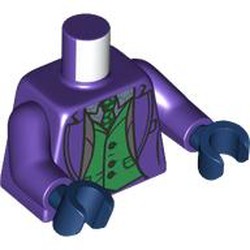 LEGO part 973c09h05pr0002 Torso, Dark Purple Arms, Dark Blue Hands with print in Medium Lilac/ Dark Purple