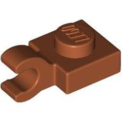 LEGO part 61252 Plate Special 1 x 1 with Clip Horizontal [Thick Open O Clip] in Dark Orange