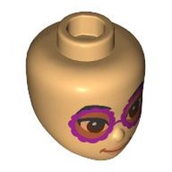 LEGO part 92198pr0079 Minidoll Head with print in Warm Tan
