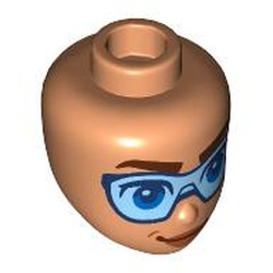 LEGO part 92198pr0074 Minidoll Head with print in Nougat