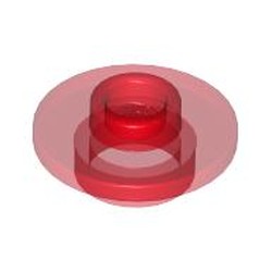 LEGO part 38799 Equipment Cup / Teacup Saucer with Recessed Stud on Top [PLAIN] in Transparent Red/ Trans-Red