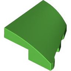 LEGO part 5095 Slope Curved 2 x 2 with Stud Notch Left in Bright Green