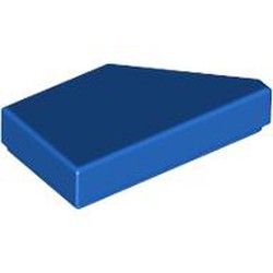 LEGO part 5091 Tile 1 x 2 with Stud Notch Left in Bright Blue/ Blue