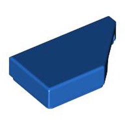 LEGO part 5092 Tile 1 x 2 with Stud Notch Right in Bright Blue/ Blue