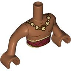 LEGO part 92815c09pr0001 Minidoll Torso Man with Sienna Brown Arms and Hands with print in Sienna Brown