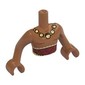 Minidoll Torso Man with Sienna Brown Arms and Hands with Dark Red Cloth, Tan Beads Necklace print