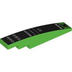 LEGO part 6801pr0006 Slope Curved 1 x 6 with print in Bright Green