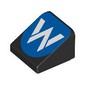 Slope 30° 1 x 1 x 2/3 (Cheese Slope) with White 'W' on Blue Background print