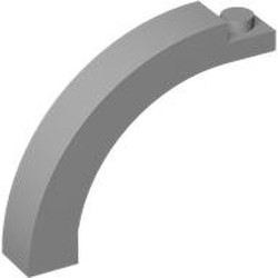 LEGO part 5845 Brick Arch 1 x 5 x 3 1/3 Curved Top in Medium Stone Grey/ Light Bluish Gray