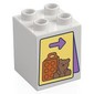 Duplo Brick 2 x 2 x 2 with Sign, Arrow, Bear, Suitcase print