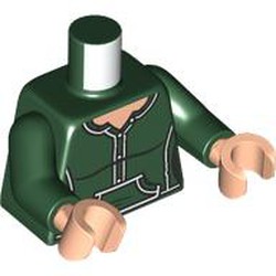 LEGO part 973c35h02pr0002 Torso, Dark Green Arms, Light Nougat Hands with print in Earth Green/ Dark Green