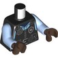 Torso, Police Vest, Radio, Police Badge, Utility Belt, Bright Light Blue Shirt print, Bright Light Blue Arms, Umber Brown Hands