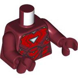 LEGO part 973c10h10pr0004 Torso, Dark Red Arms and Hands with print in Dark Red