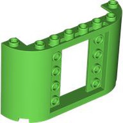 LEGO part 7323 Panel 2 x 8 x 4 with Curved Sides in Bright Green