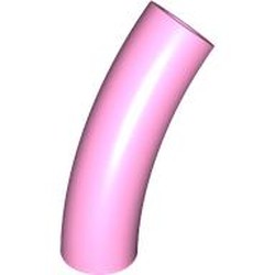 LEGO part 7324 Brick Round 1 x 1 D. Tube with 45° Elbow and Axle Holes (Crossholes) at Each End in Light Purple/ Bright Pink