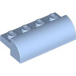 LEGO part 5842 Brick Curved 2 x 4 x 1 in Light Royal Blue/ Bright Light Blue