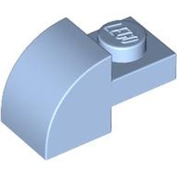 LEGO part 5841 Brick Curved 1 x 2 x 1 with Curved Top in Light Royal Blue/ Bright Light Blue