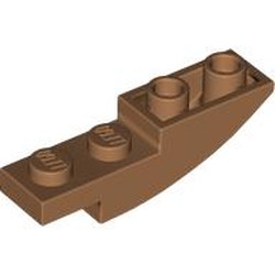 LEGO part 13547 Slope Curved 4 x 1 Inverted in Medium Nougat