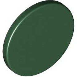 LEGO part 30261 Road Sign Clip-on 2 x 2 Round in Earth Green/ Dark Green