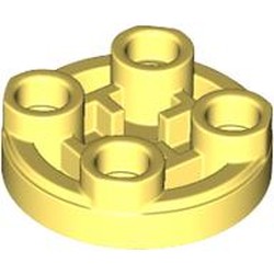 LEGO part 3567 Tile Special Round 2 x 2 Inverted in Cool Yellow/ Bright Light Yellow