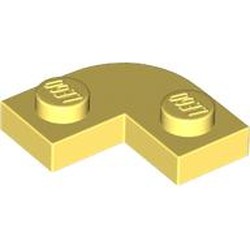 LEGO part 79491 Plate Round Corner 2 x 2 with 1 x 1 Cutout in Cool Yellow/ Bright Light Yellow