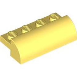 LEGO part 5842 Brick Curved 2 x 4 x 1 in Cool Yellow/ Bright Light Yellow