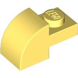 LEGO part 5841 Brick Curved 1 x 2 x 1 with Curved Top in Cool Yellow/ Bright Light Yellow