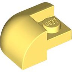 LEGO part 5846 Brick Curved 2 x 2 x 1 Curved Top, Corner in Cool Yellow/ Bright Light Yellow