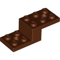 LEGO part 11215 Bracket 5 x 2 x 1 1/3 with Holes, Pin Bottom in Reddish Brown