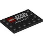 Plate Special 4 x 6 with Studs on 3 Edges with 'LEGO STAR WARS JANGO FETT' print