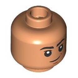 LEGO part 28621pr9689 Minifig Head with print in Nougat