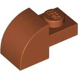 LEGO part 5841 Brick Curved 1 x 2 x 1 with Curved Top in Dark Orange