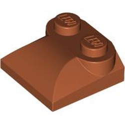 LEGO part 47457 Brick Curved 2 x 2 x 2/3 Two Studs and Curved Slope End in Dark Orange