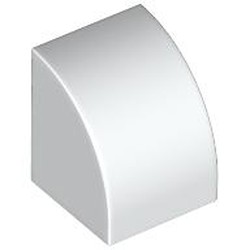 LEGO part 7126 Brick Curved 1 x 1 in White